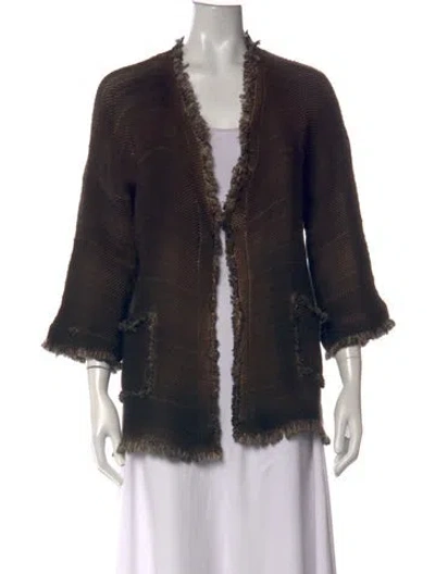 Pre-owned Avant Toi Open Front Sweater In Black