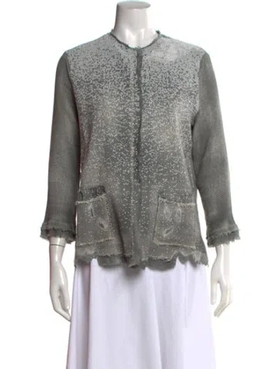 Pre-owned Avant Toi Open Front Sweater In Green