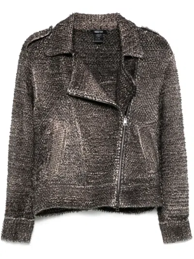 Avant Toi Open-knit Jacket In Black