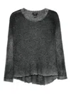 Avant Toi Open-knit Long-sleeve Sweater In Gray