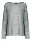 Avant Toi Open-knit Metallic-effect Sweater In Gray