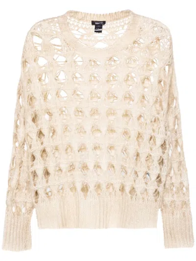 Avant Toi Open-knit Sweater In Neutrals