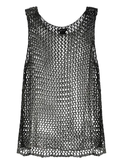 Avant Toi Open-knit Tank-top In Black