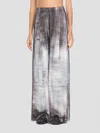 Avant Toi Wide-leg Silk Pants With Abstract Pattern In Gray