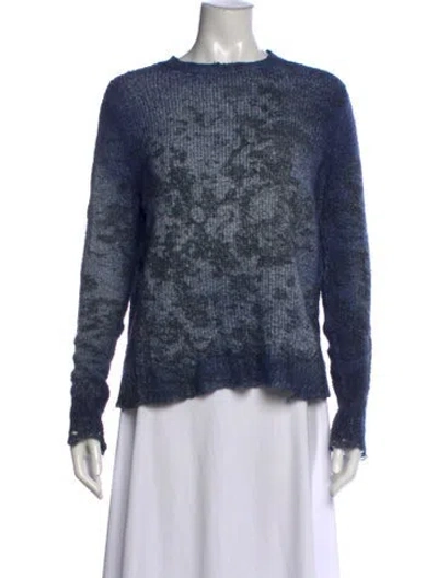 Pre-owned Avant Toi Patterned Crew Neck Sweater In Blue