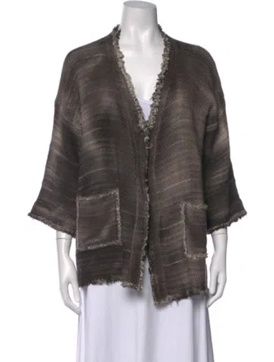 Pre-owned Avant Toi Patterned Open Front Sweater In Multicolor