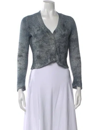 Pre-owned Avant Toi Patterned V-neck Sweater In Blue