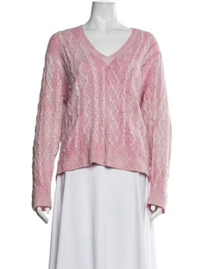 Pre-owned Avant Toi Patterned V-neck Sweater In Pink