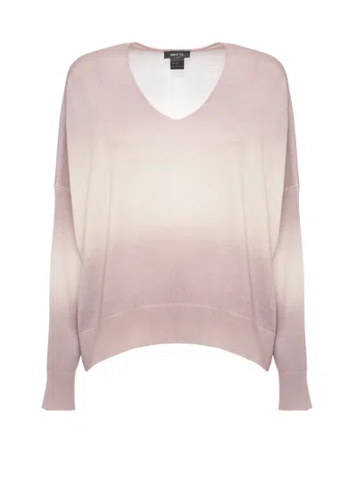 Avant Toi Pink Degrade Cashmere-silk V-neck Sweater