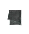 Avant Toi Daisy Print Scarf With Fringes 140x140 In Black
