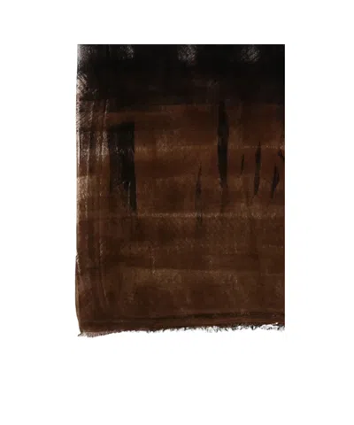 Avant Toi Printed Scarf In Brown