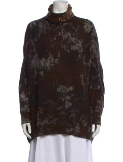 Pre-owned Avant Toi Printed Turtleneck Sweater In Brown