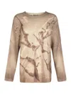 Avant Toi Spray-paint Effect Sweater In Beige