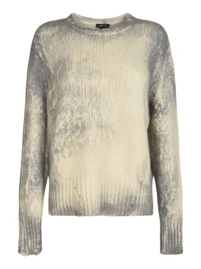 Avant Toi Rib Trim Vintage Design Sweater In Ice