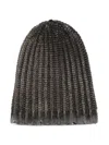 Avant Toi Ribbed Beanie In Gray