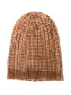 Avant Toi Ribbed Beanie In Brown