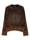Avant Toi Ribbed-cuff Crew-neck Jumper In Brown