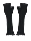 Avant Toi Ribbed Fingerless Gloves In Black