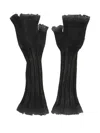 Avant Toi Ribbed Fingerless Gloves In Black