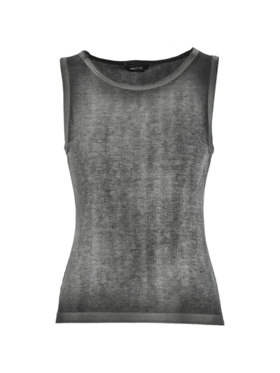 Avant Toi Ribbed Knit Tank Top In Gray