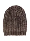 Avant Toi Ribbed Metallic-threading Beanie In Gold