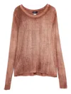 Avant Toi Ribbed Micro Sweater In Red