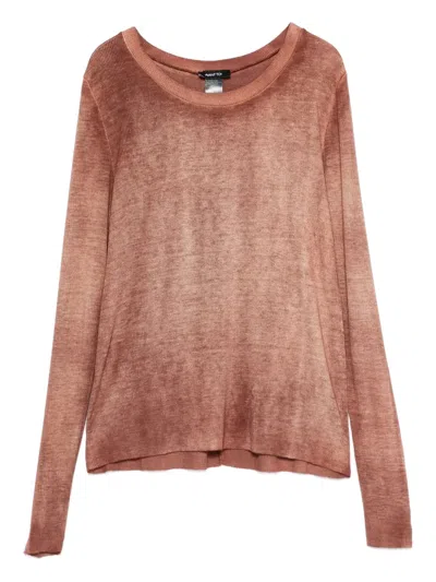 Avant Toi Ribbed Micro Sweater In Red