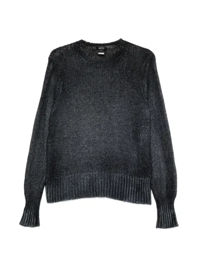 Avant Toi Ribbed-knit Crew-neck Sweater In Blue