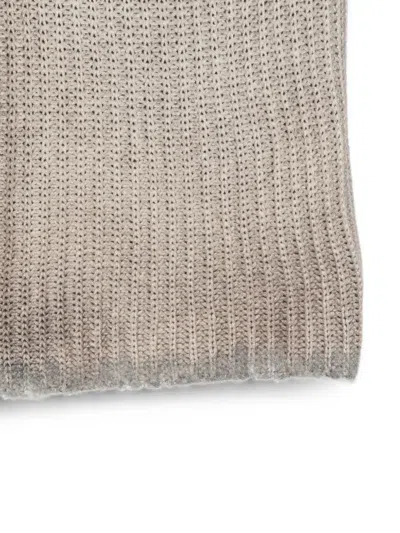 Avant Toi Ribbed-knit Frayed Snood Scarf In Neutral
