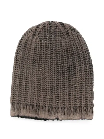 Avant Toi Ribbed-knit Wool Beanie Hat In Brown