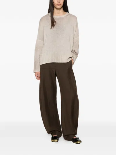 Avant Toi Ribbed-trim Drop-shoulder Sweater In Animal Print