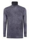 Avant Toi Hand Painted Brushed Cotton High Neck Pullover In Gray