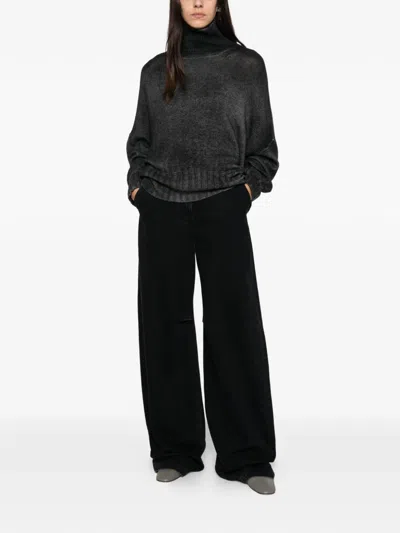 Avant Toi Roll-neck Ribbed-trim Sweater In Black