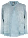 AVANT TOI ROUND NECK MICRO MAT STITCH JACKET WITH STUDS AND STRASS,224SD2100MPSVB.H
