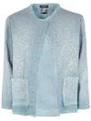 AVANT TOI ROUND NECK MICRO MAT STITCH JACKET WITH STUDS AND STRASS