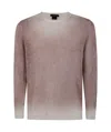 Avant Toi Gradient Effect Round Neck Pullover In Nude