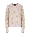 Avant Toi Embossed Floral Pattern Cotton Sweater In Pink