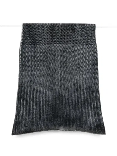 Avant Toi Scarf Hand Painted Destroyed Effect Neck-warmer In Blue