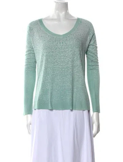 Pre-owned Avant Toi Scoop Neck Long Sleeve Top W/ Tags In Green