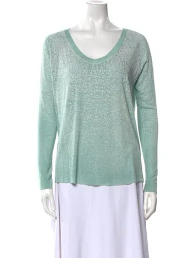 Pre-owned Avant Toi Scoop Neck Long Sleeve Top W/ Tags In Green