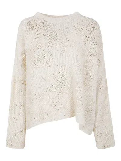 Avant Toi Sequin-embellished Sweater In White