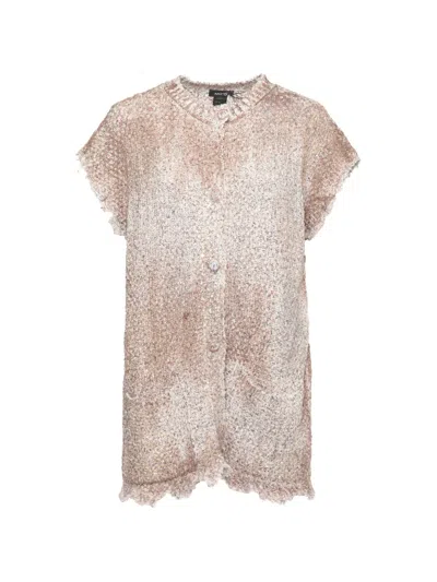Avant Toi Sequin-embellished Distressed-effect Cardigan In Brown