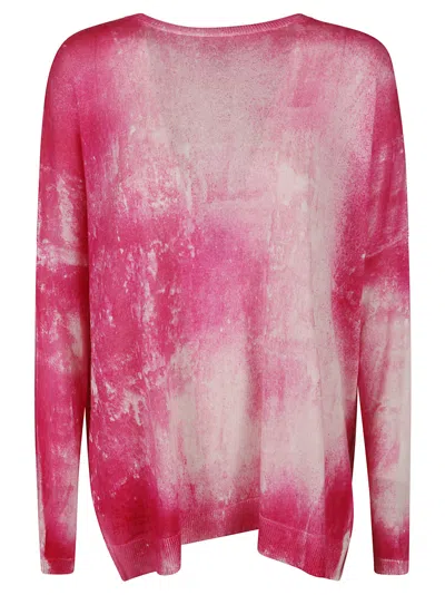 Avant Toi Side Slit Tie-dye Sweater In Clematis