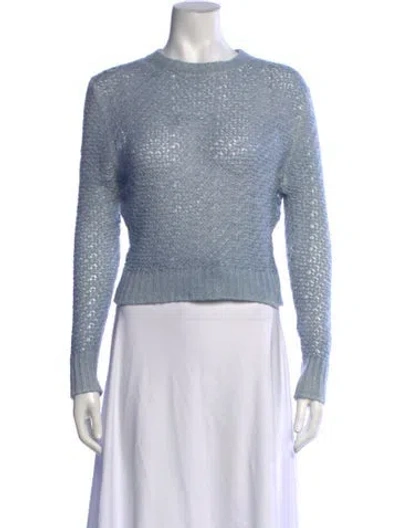 Pre-owned Avant Toi Silk Crew Neck Sweater In Blue