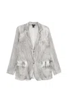 Avant Toi Grey Solid Notched Lapel Blazer In Gray