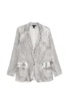 Avant Toi Grey Solid Notched Lapel Blazer In Gray