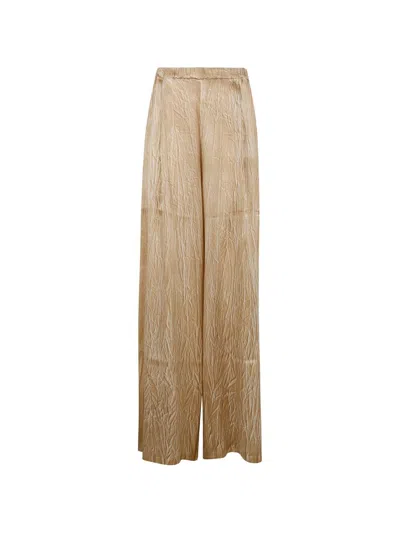 Avant Toi Silk Flared Leg Trousers In Brown