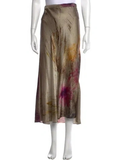 Pre-owned Avant Toi Silk Long Skirt In Orange