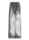 Avant Toi Wide-leg Silk Pants With Abstract Pattern In Gray