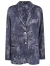 Avant Toi Silk Single-breasted Jacket In Blue